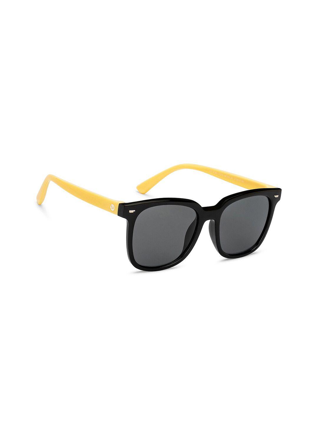 hooper unisex kids black lens & black wayfarer sunglasses with polarised and uv protected lens