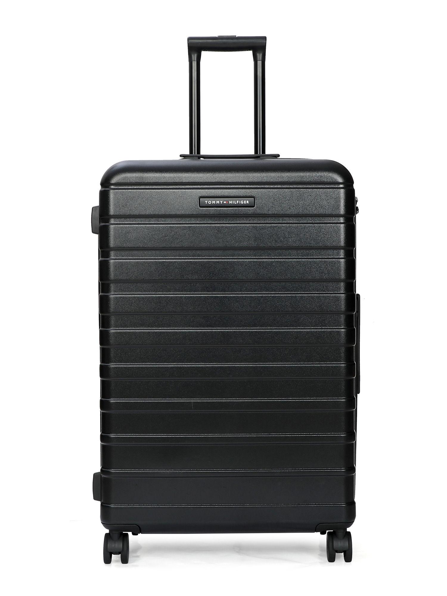 hoover hard luggage trolley bag textured cargo black