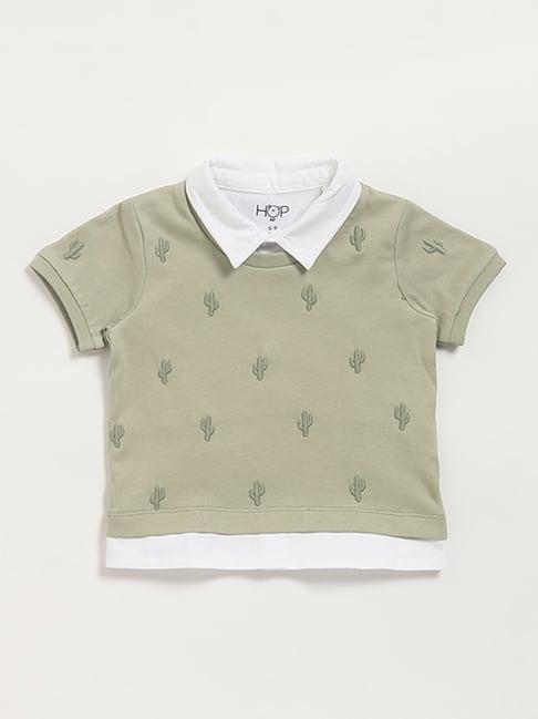 hop baby by westside green embroidered t-shirt