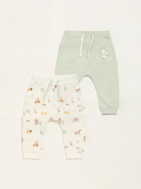 hop baby by westside multicolor printed joggers - pack of 2