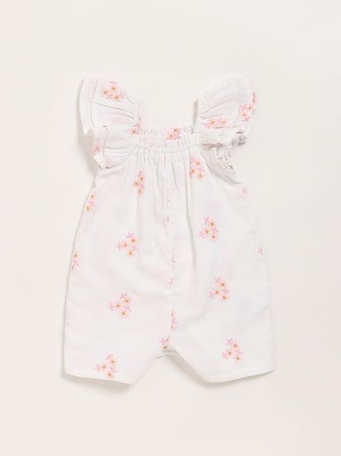 hop baby by westside white embroidered playsuit