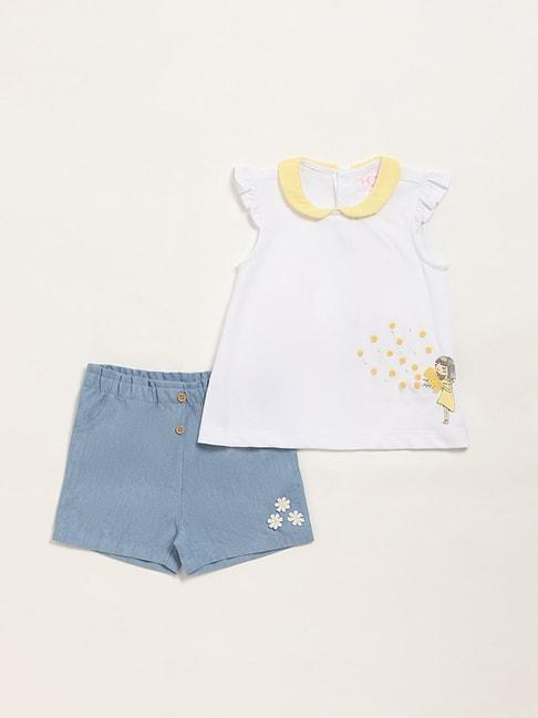 hop baby by westside white top with denim shorts