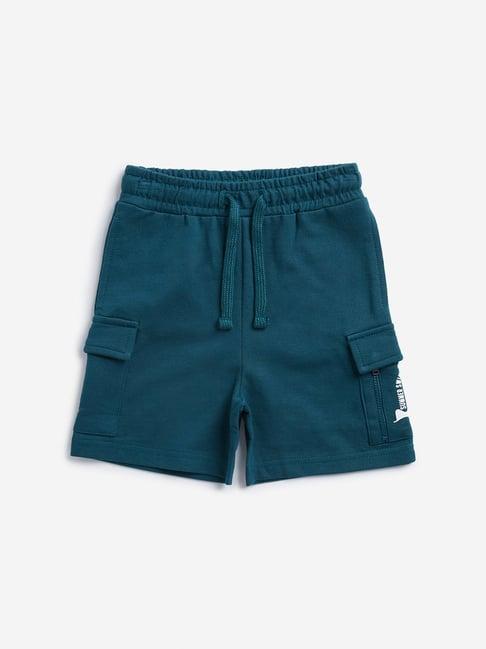 hop kids by westside green cargo-style mid rise shorts
