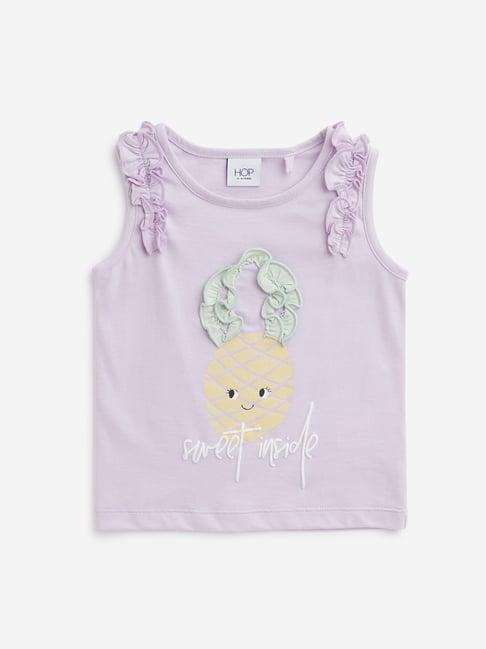hop kids by westside light lilac pineapple design top