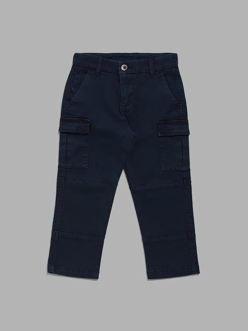hop kids by westside navy blue cargo denim pants