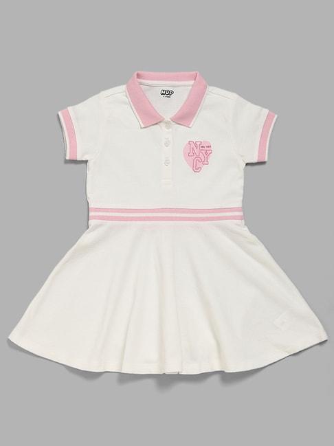 hop kids by westside off-white collared dress