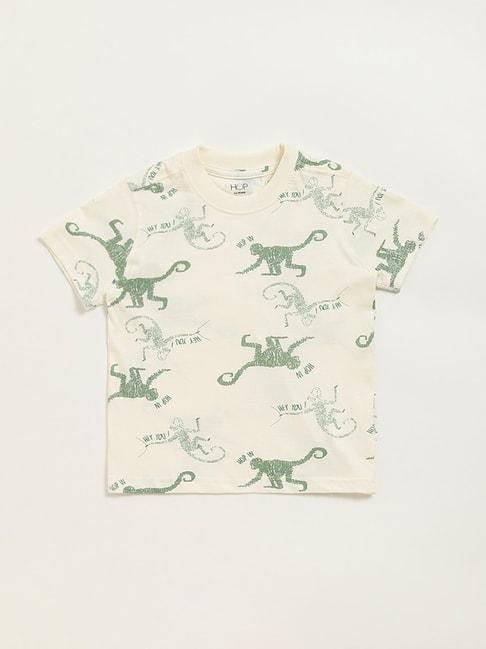 hop kids by westside off-white monkey print t-shirt