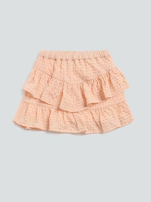 hop kids by westside peach tiered skirt