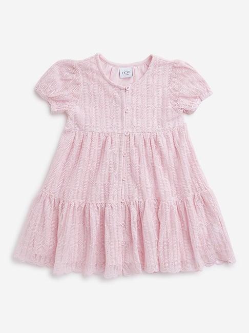 hop kids by westside pink embroidered dress