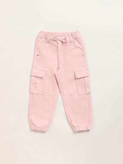 hop kids by westside pink mid-rise cargo joggers