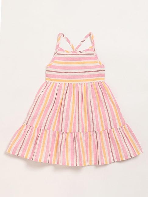 hop kids by westside pink striped dress