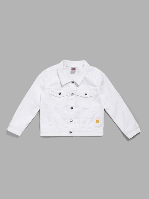 hop kids by westside white snap button jacket