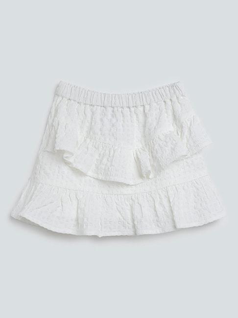 hop kids by westside white tiered skirt