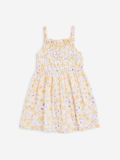 hop kids by westside yellow ditsy floral smocked dress