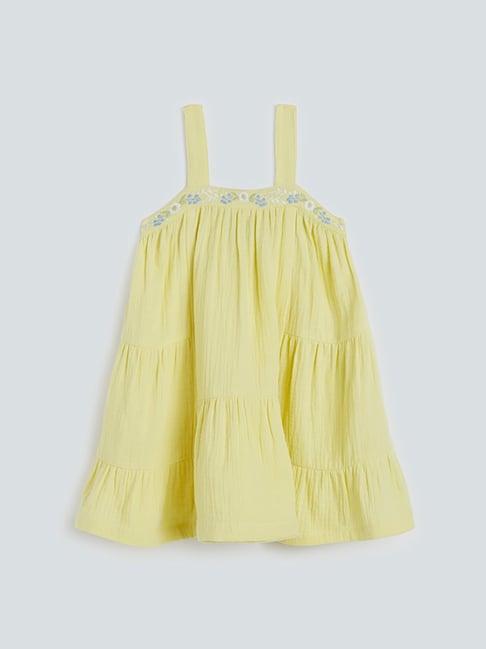 hop kids by westside yellow tiered dress