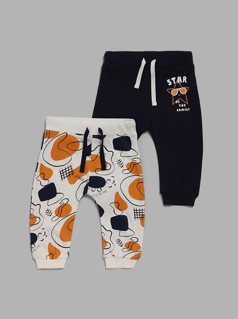 hop baby by westside abstract printed multicolor joggers - pack of 2
