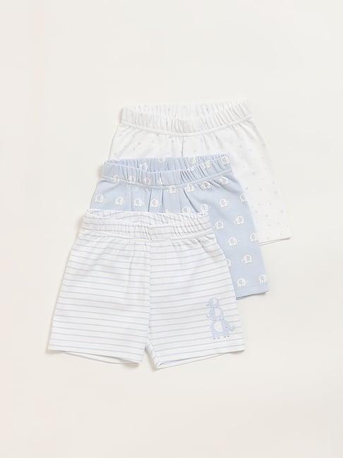 hop baby by westside blue printed shorts - pack of 3