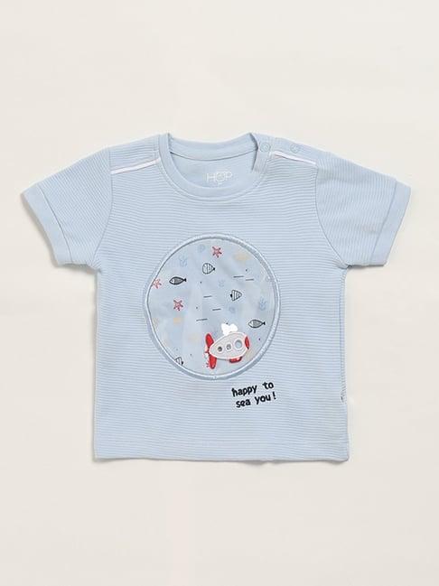 hop baby by westside blue self-patterned t-shirt