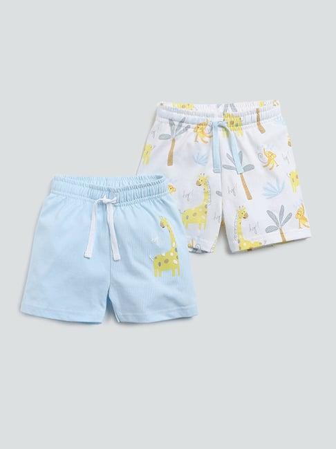 hop baby by westside blue shorts - pack of 2