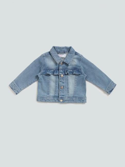 hop baby by westside blue star embroidered denim jacket