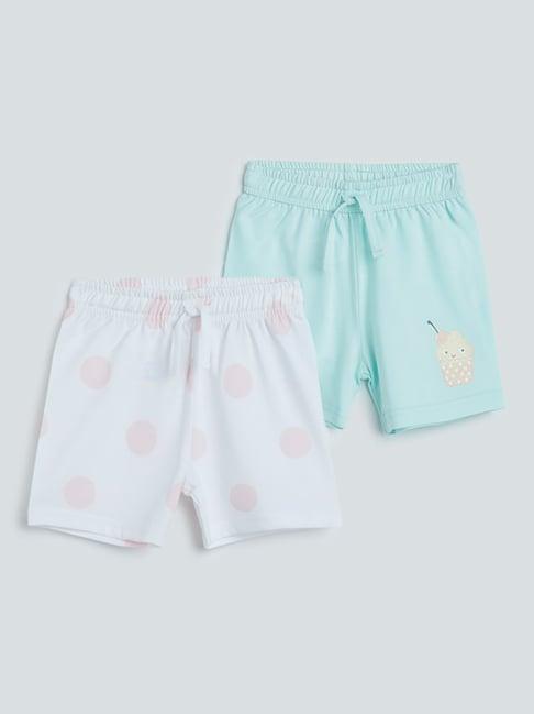 hop baby by westside mint printed shorts set of two