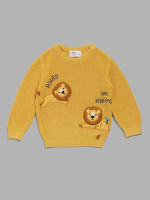 hop baby by westside mustard lion knitted sweater