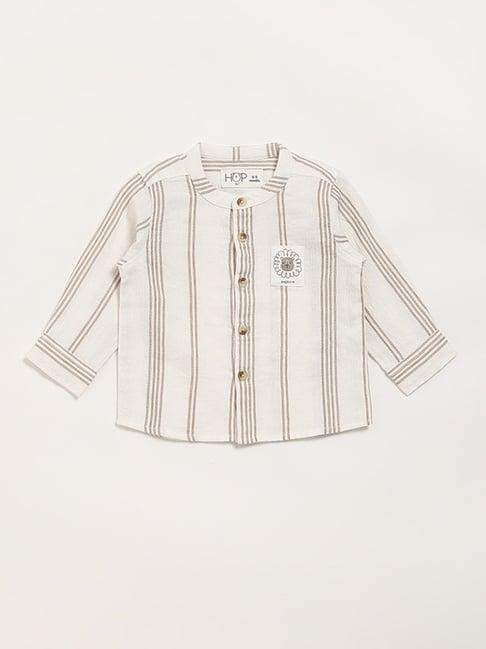 hop baby by westside off-white striped shirt