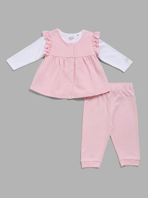 hop baby by westside pink top & pants set