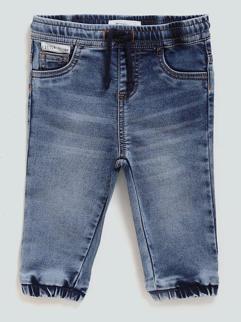 hop baby by westside solid blue denim jeans