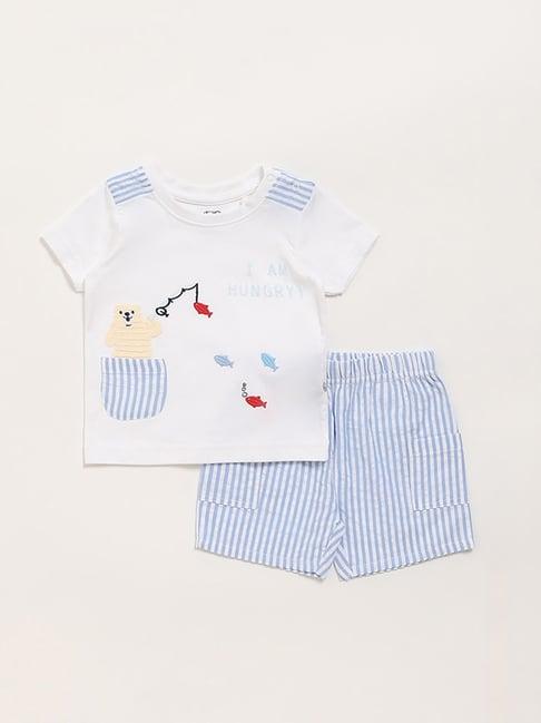 hop baby by westside white t-shirt with shorts
