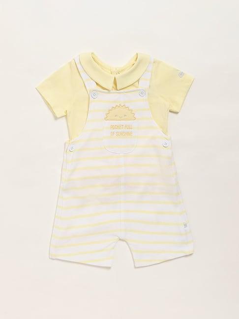 hop baby by westside yellow t-shirt & dungaree set