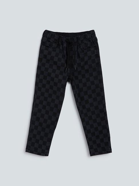 hop kids by westside black checkered joggers