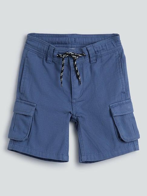 hop kids by westside blue cargo-style shorts