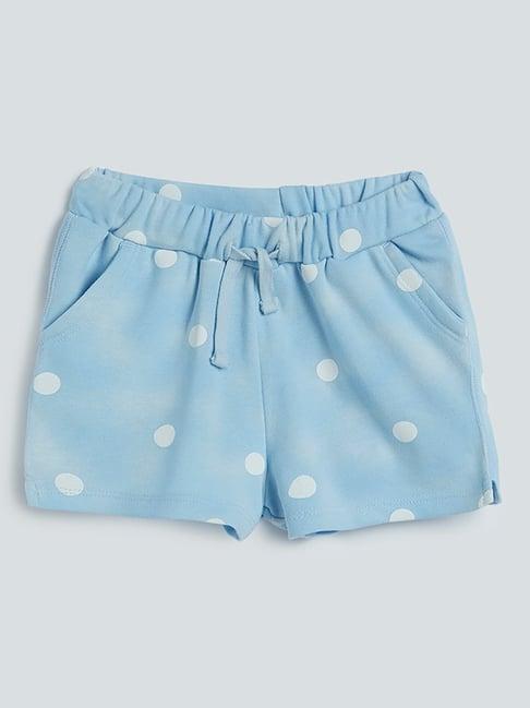 hop kids by westside blue polka dot design shorts