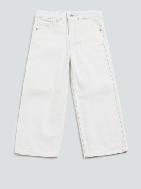 hop kids by westside ecru flared jeans