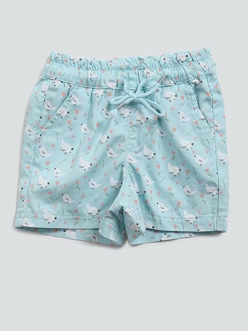 hop kids by westside floral printed mint shorts