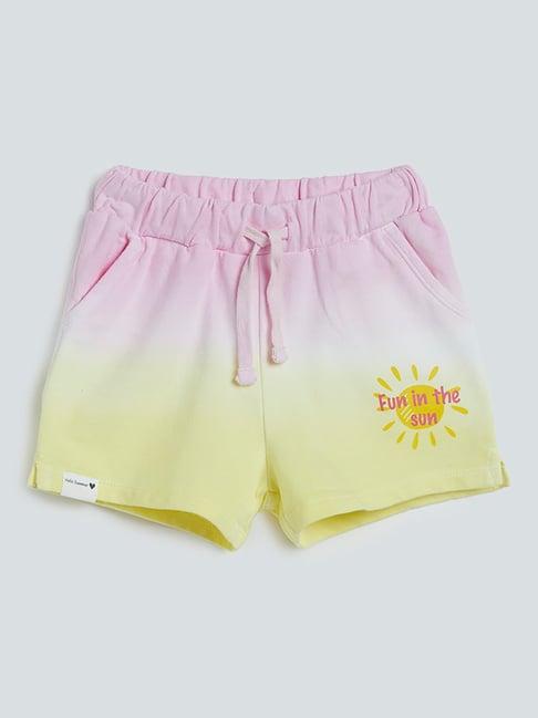 hop kids by westside light pink ombre design shorts