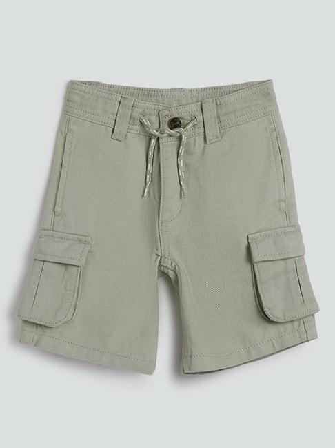 hop kids by westside light sage cargo-style shorts