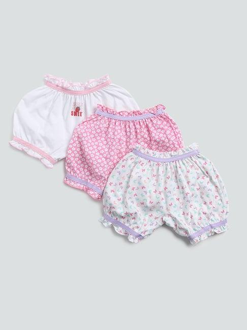 hop kids by westside lilac bloomers - pack of 3