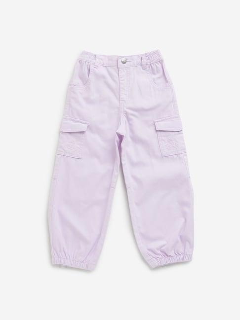 hop kids by westside lilac cargo-style mid rise joggers