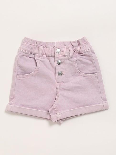 hop kids by westside lilac denim shorts