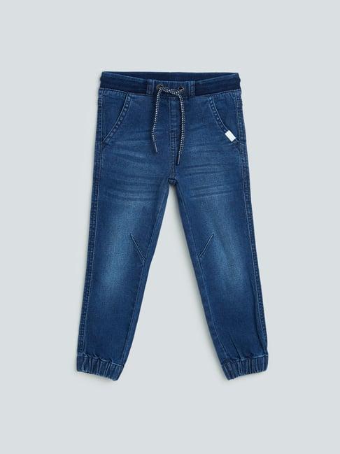 hop kids by westside navy jogger-style jeans