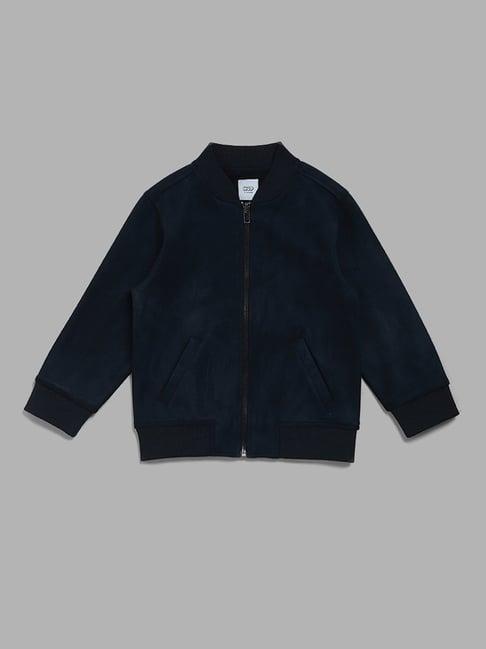 hop kids by westside navy suede jacket