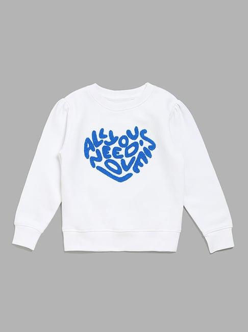 hop kids by westside off-white contrast print sweatshirt