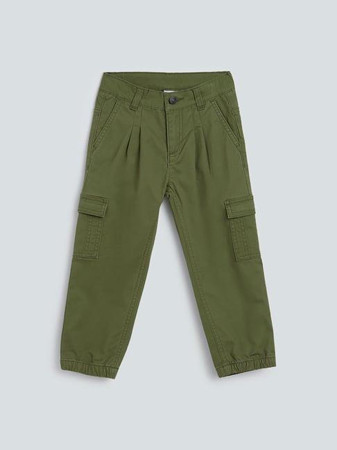hop kids by westside olive cargo-style joggers