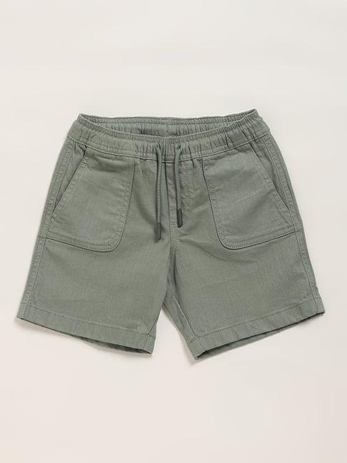hop kids by westside plain green shorts