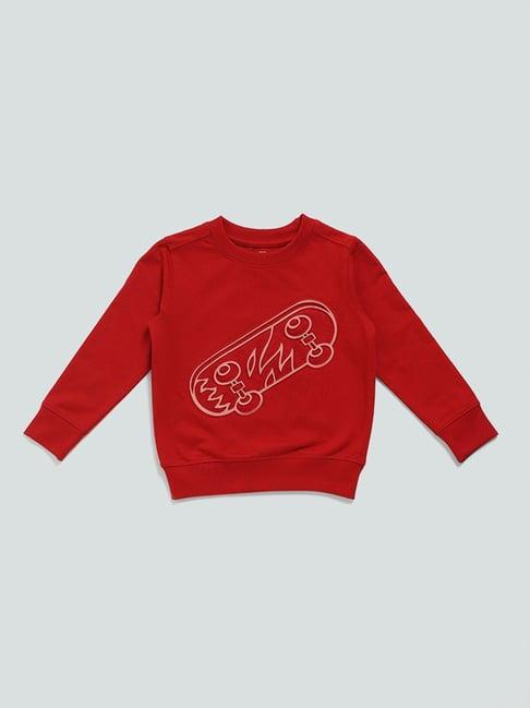 hop kids by westside skate board dark red sweatshirt