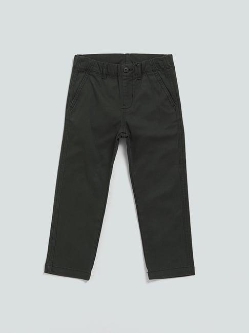 hop kids by westside solid green chinos