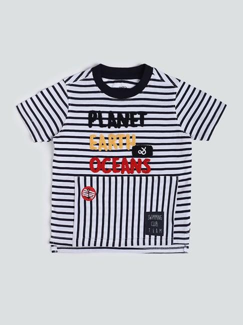 hop kids by westside striped black t-shirt