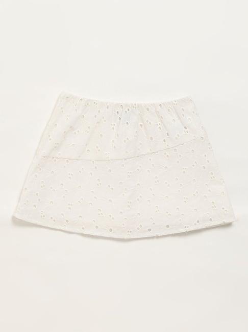 hop kids by westside white embroidered skirt